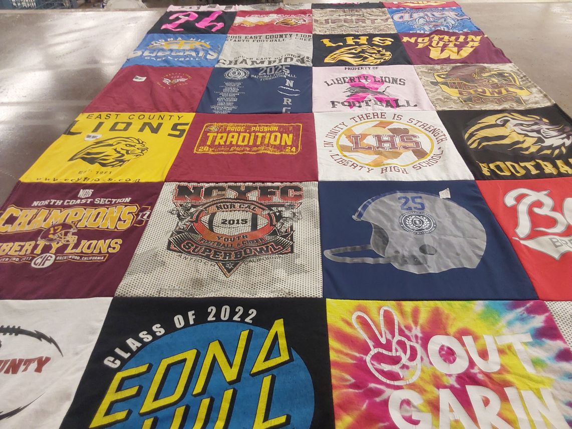 T-shirt quilt featuring liberty lions by Danyel from CA