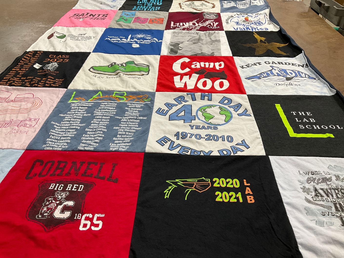 T-shirt quilt featuring dolphins by Katherine from VA