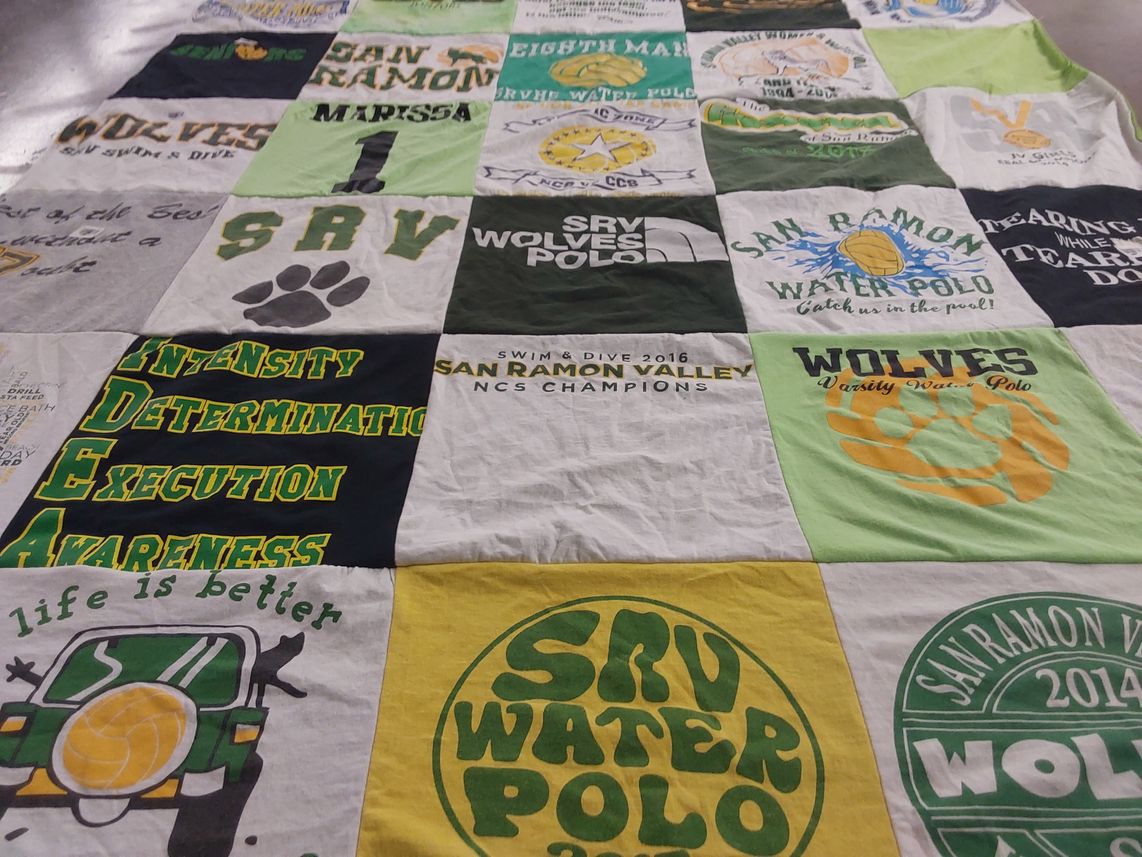 T-shirt quilt featuring san ramon valley high school wolves by Marissa from UT