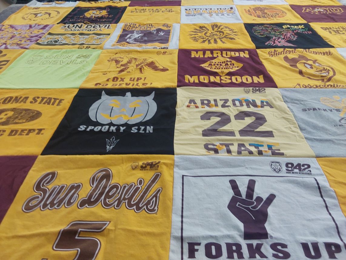 T-shirt quilt featuring arizona state university sun devils by Ixchel from AZ