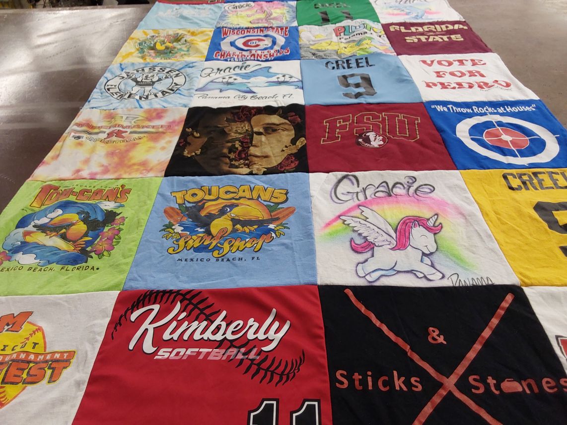 T-shirt quilt from florida state university by Angela from WI