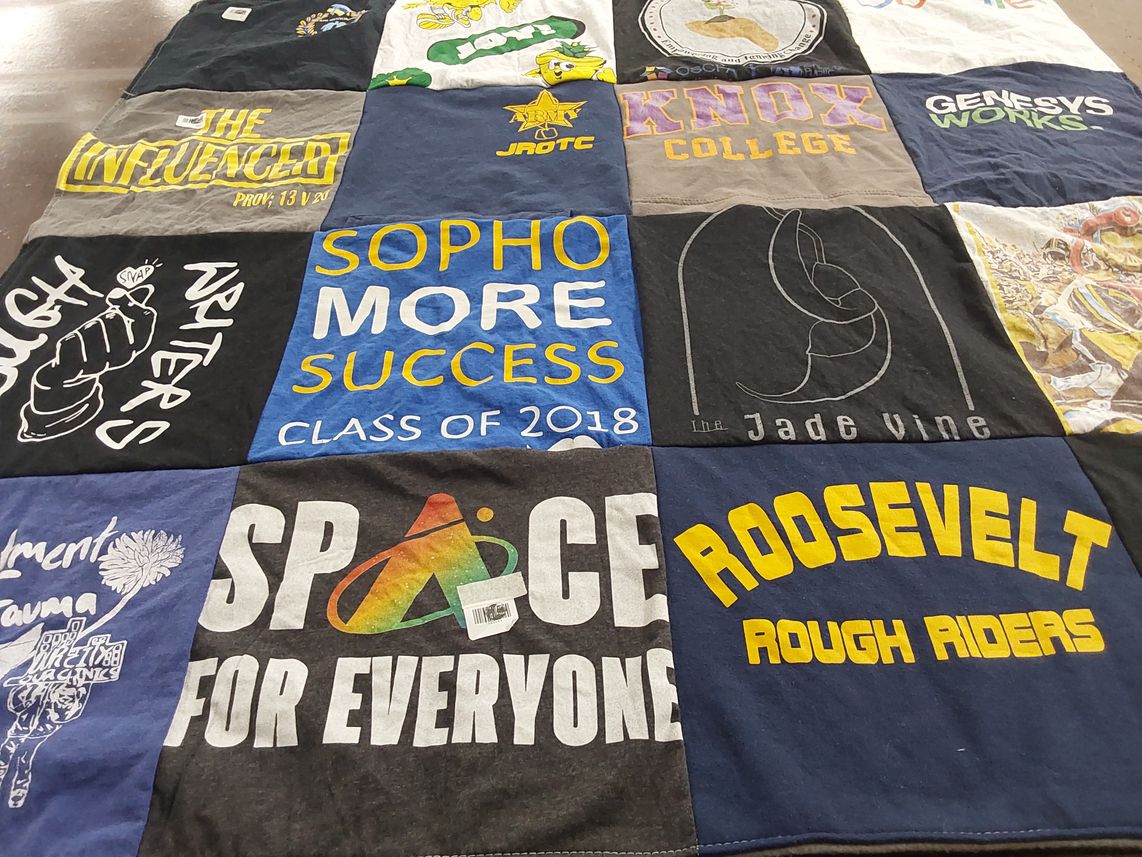 T-shirt quilt featuring roosevelt university rough riders by Ibilola from IL