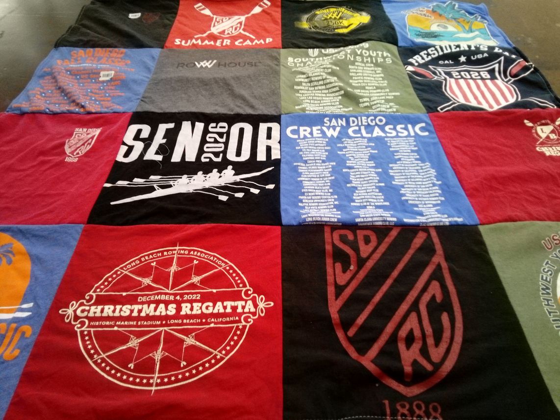 T-shirt quilt featuring san diego rowing club by Jennifer from CA