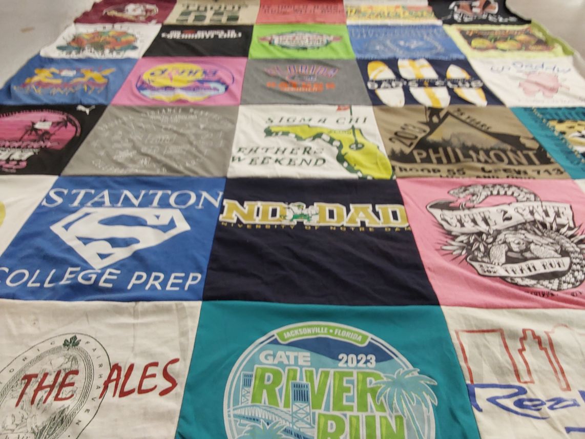 T-shirt quilt from stanton college preparatory school, notre dame university by andrew from FL