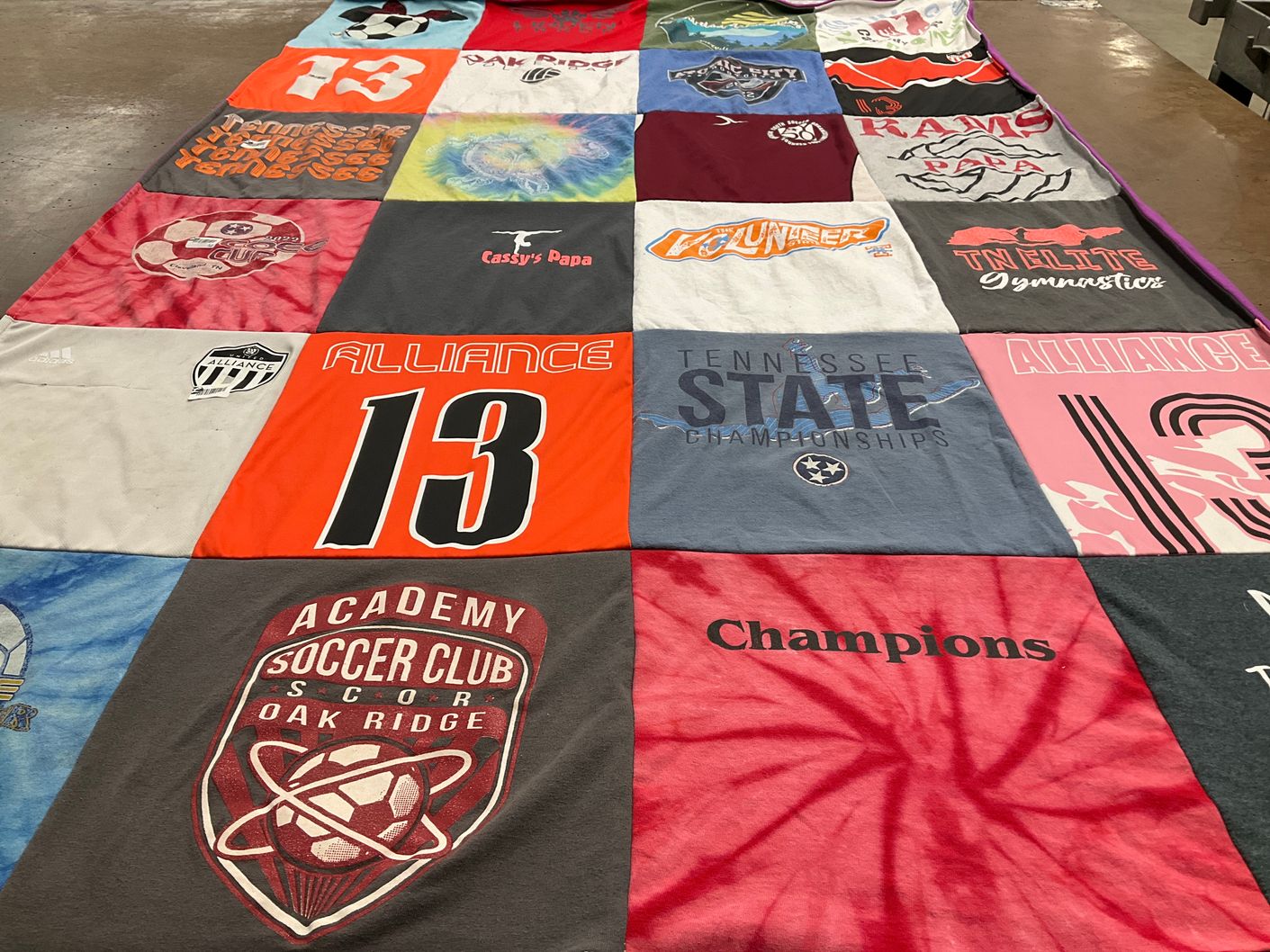 T-shirt quilt from oak ridge academy by Andrea from TN