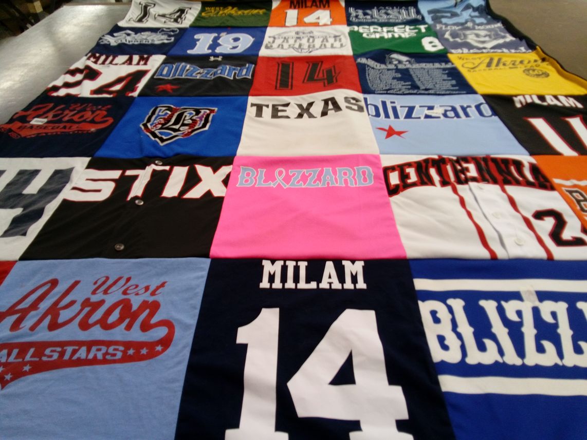 T-shirt quilt featuring blizzard by Jenn from TX