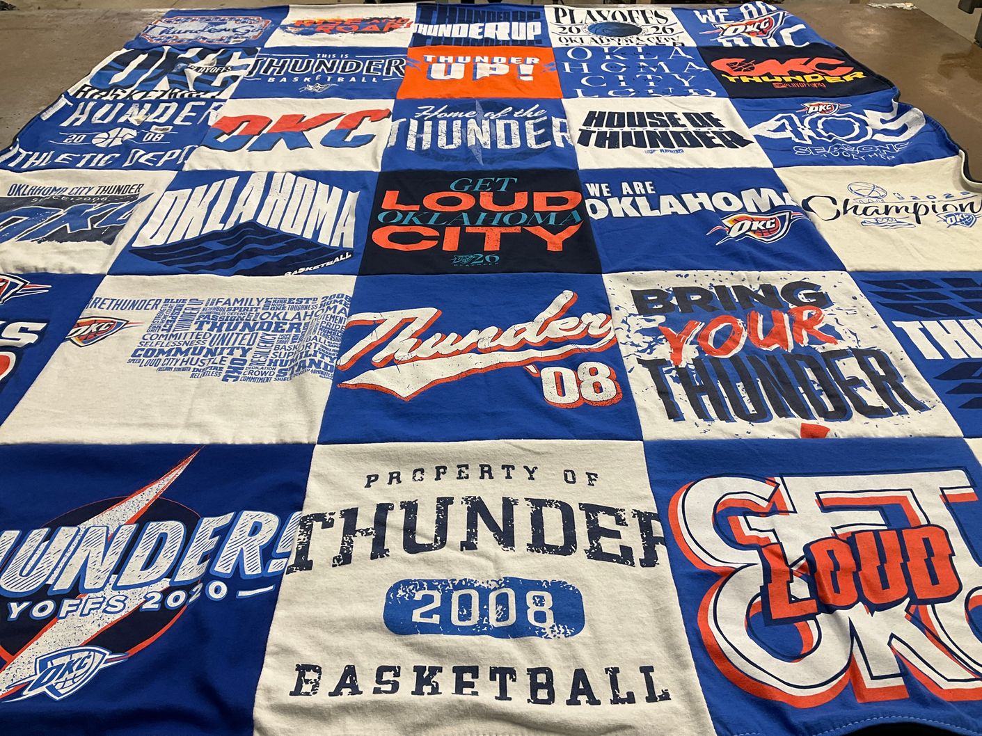 T-shirt quilt featuring oklahoma city thunder by Angie from OK