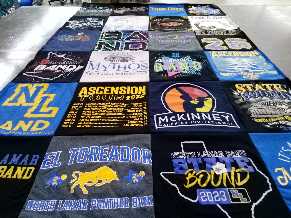 T-shirt quilt from north lamar high school by Roxanne from TX