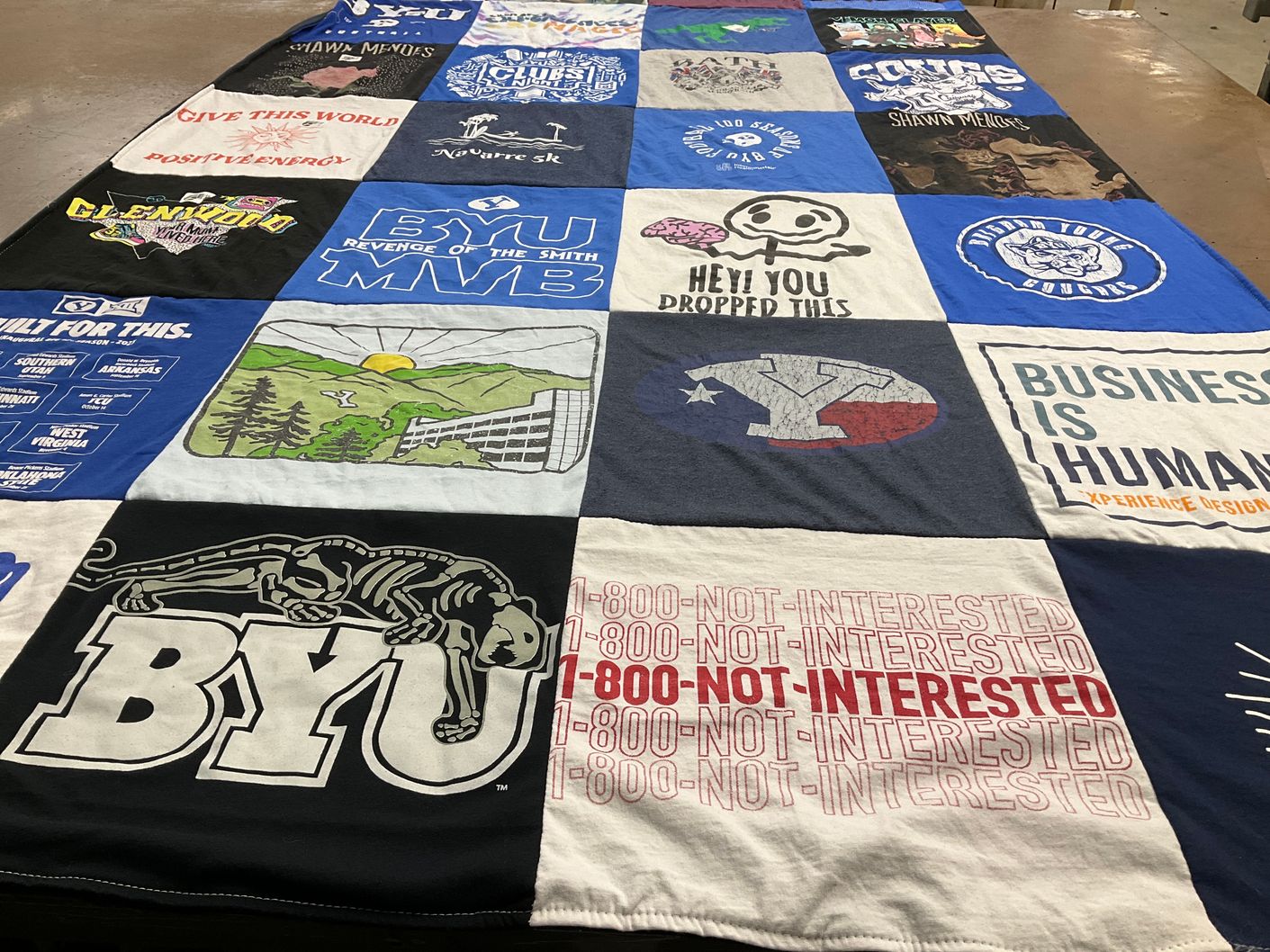 T-shirt quilt featuring brigham young university men's volleyball by Rylie from TX