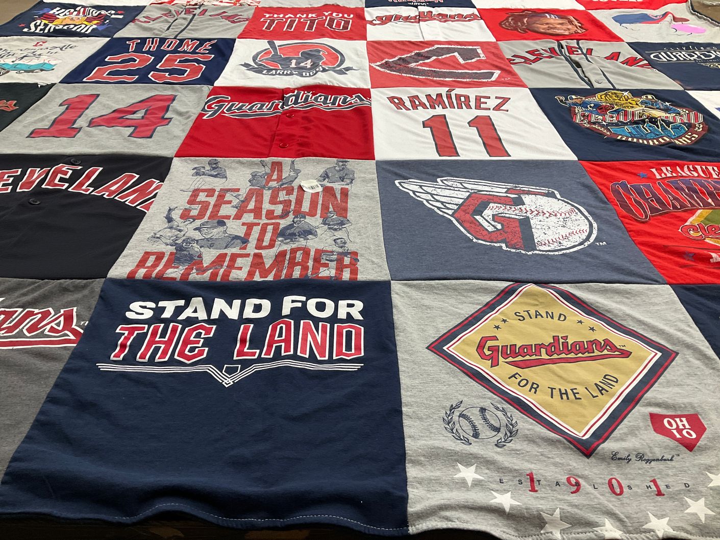 T-shirt quilt featuring cleveland guardians by Abbey from OH