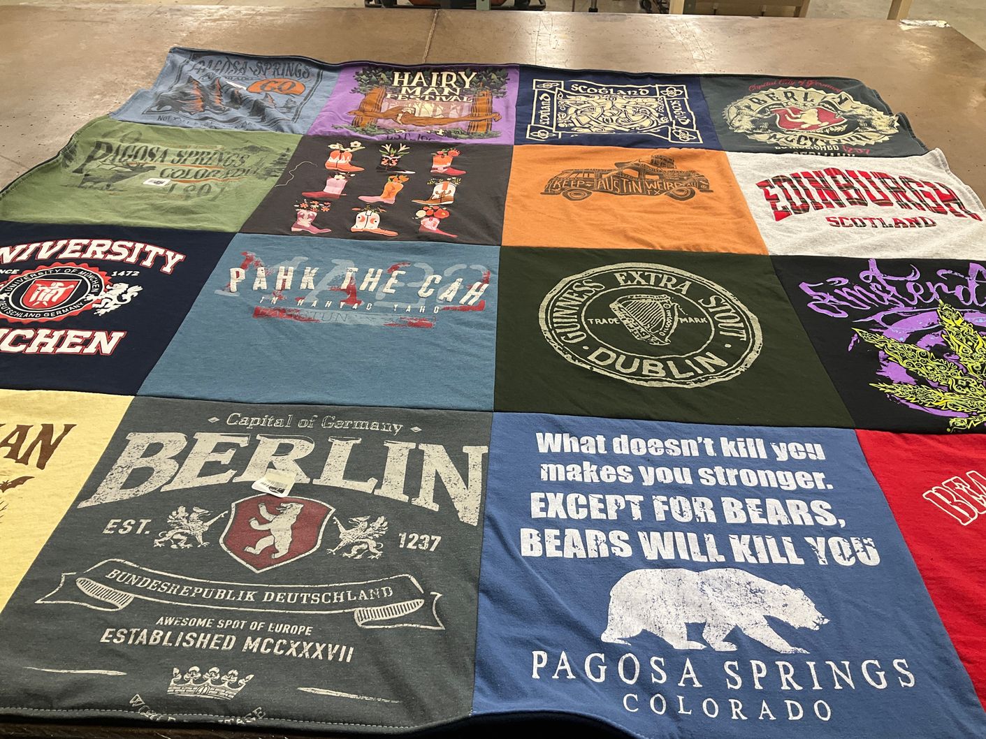 T-shirt quilt from munich university by Michele from TX