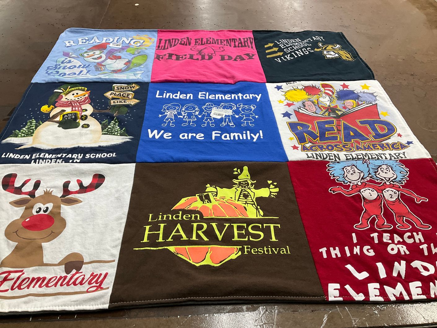 T-shirt quilt from linden elementary school by Barbara from MS