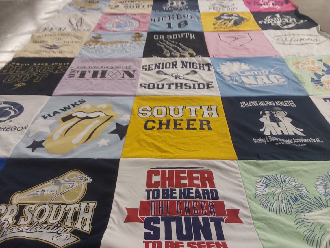 T-shirt quilt from cr south high school by Gail from PA
