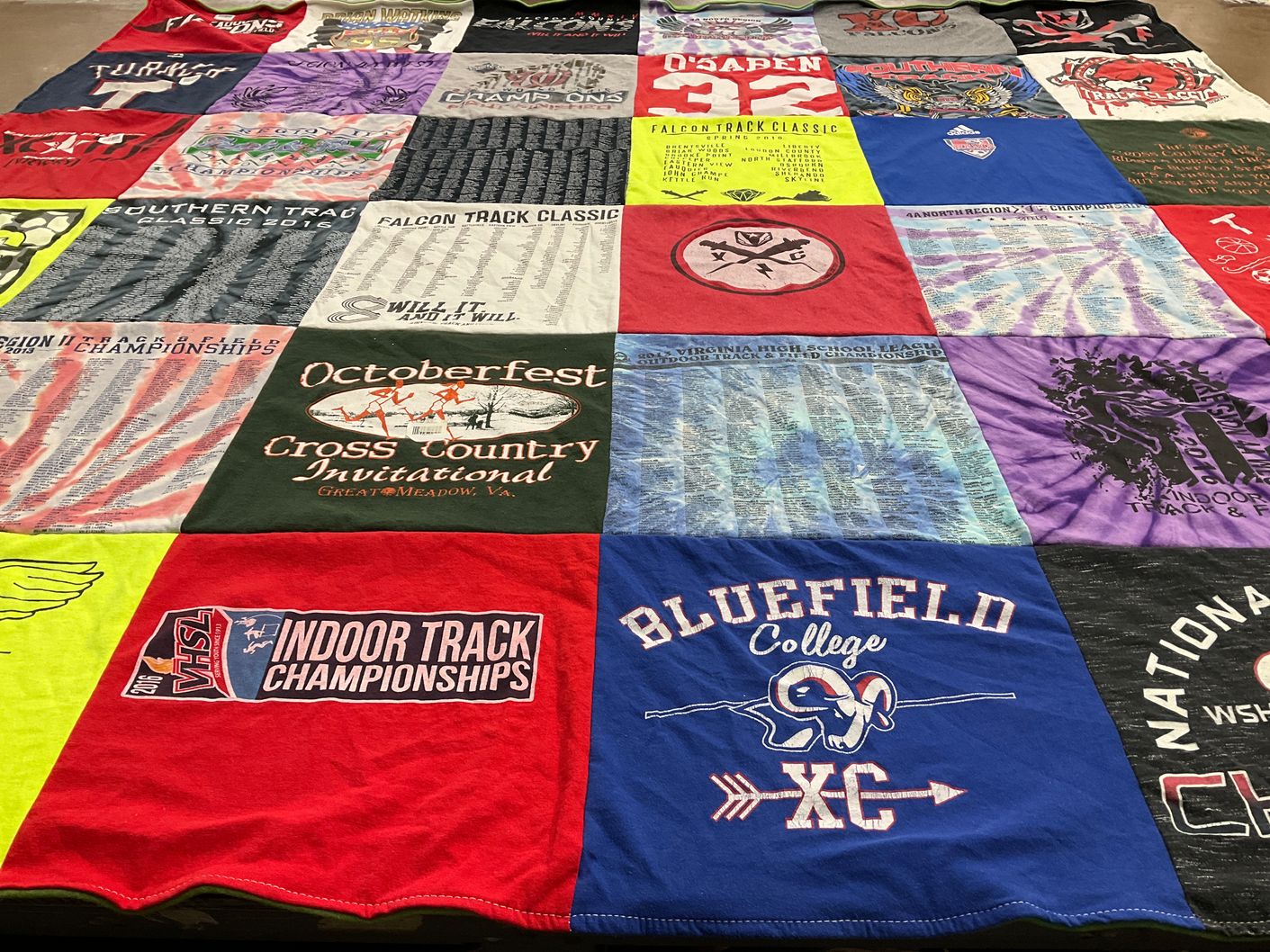 T-shirt quilt from bluefield college by Corinna from VA