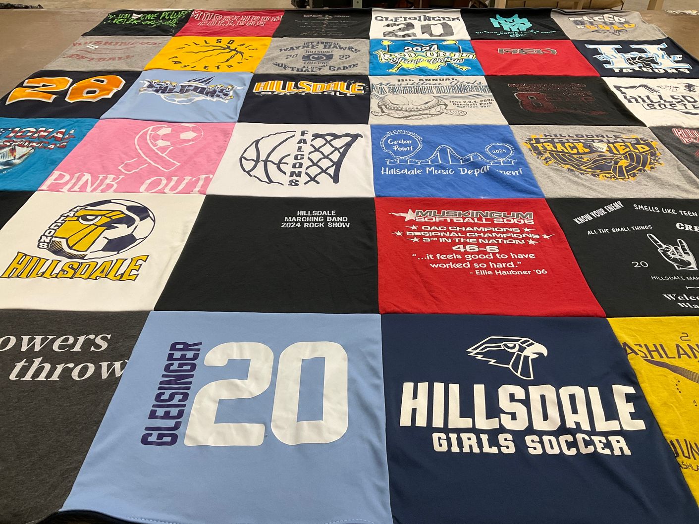 T-shirt quilt featuring hillsdale girls soccer by julie from OH