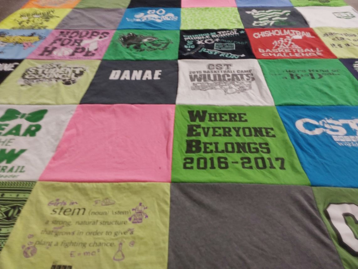 T-shirt quilt featuring wildcats by Kristy from KS