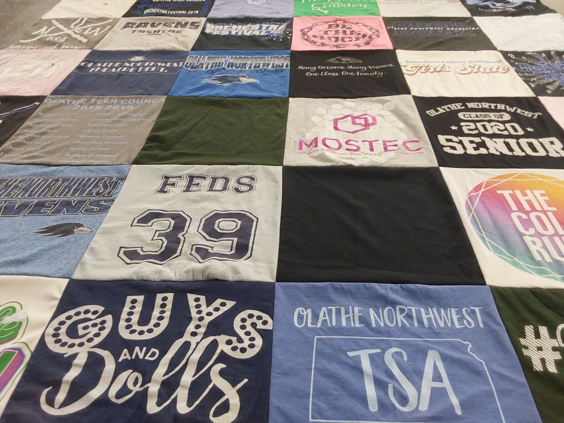 T-shirt quilt featuring olathe northwest ravens, olathe northwest by Kristy from KS