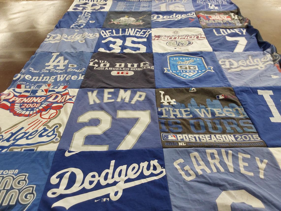 T-shirt quilt featuring los angeles dodgers by Raul from CA