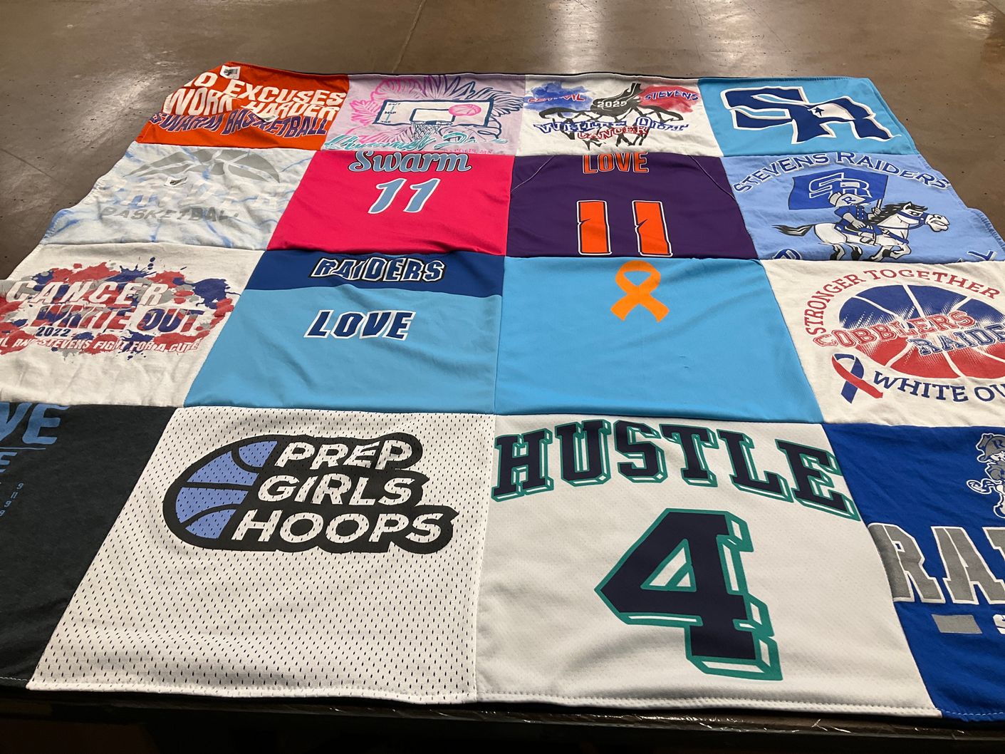 T-shirt quilt featuring stevens raiders by kate from SD