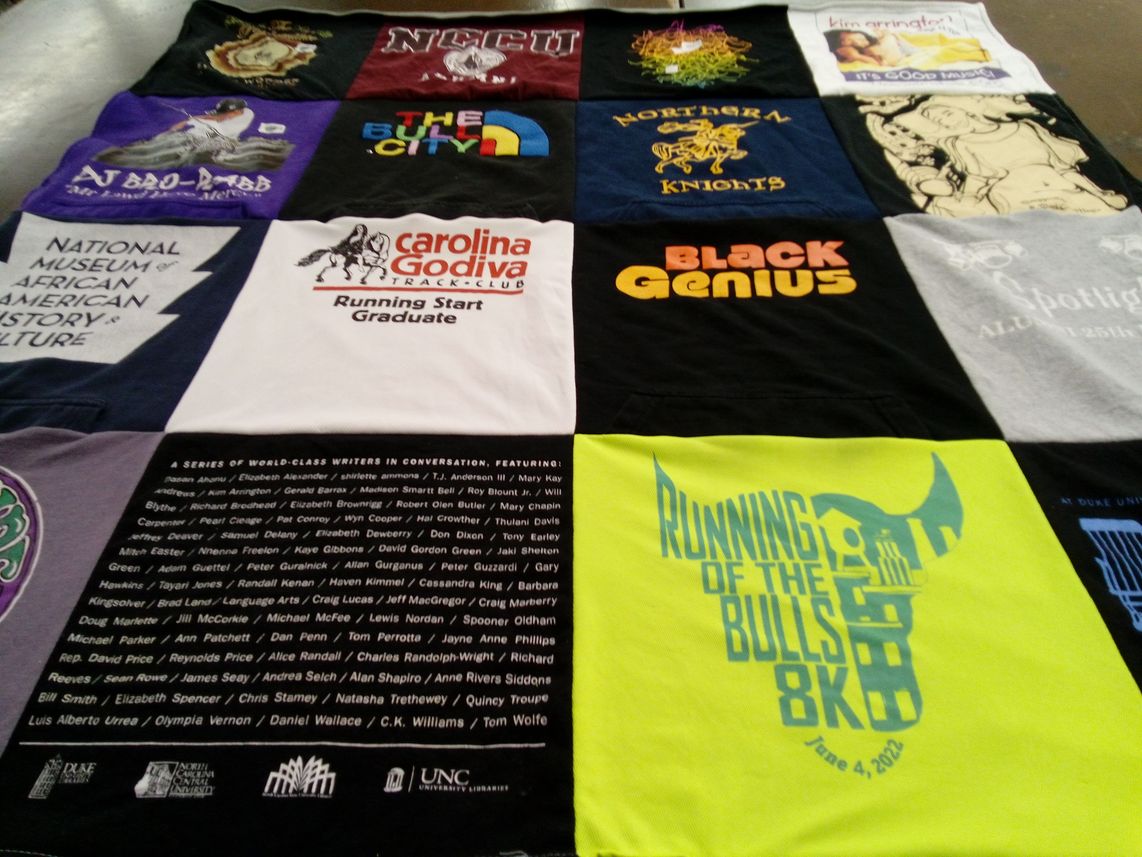 T-shirt quilt from north carolina central university, duke university by Kimberly from NC