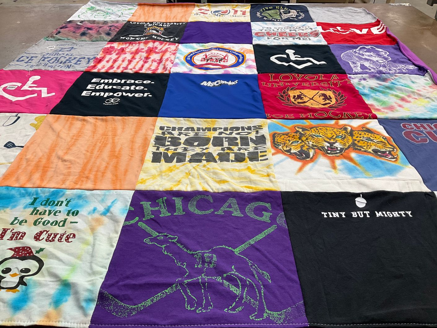 T-shirt quilt from loyola university by Keren from IL