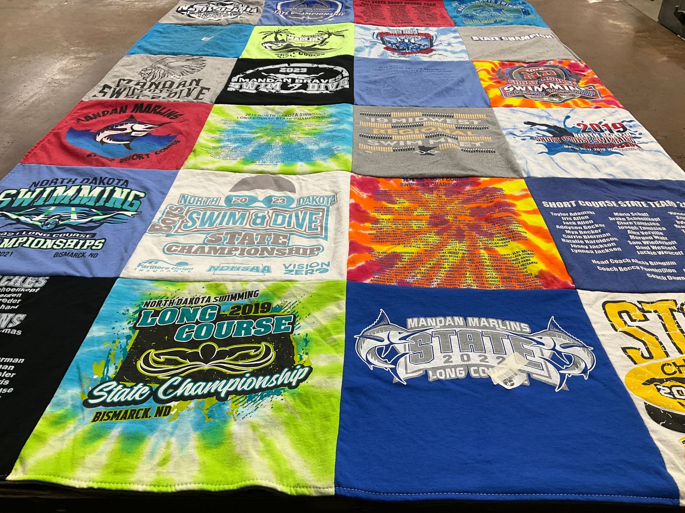 T-shirt quilt featuring mandan marlins by JACLYN from ND