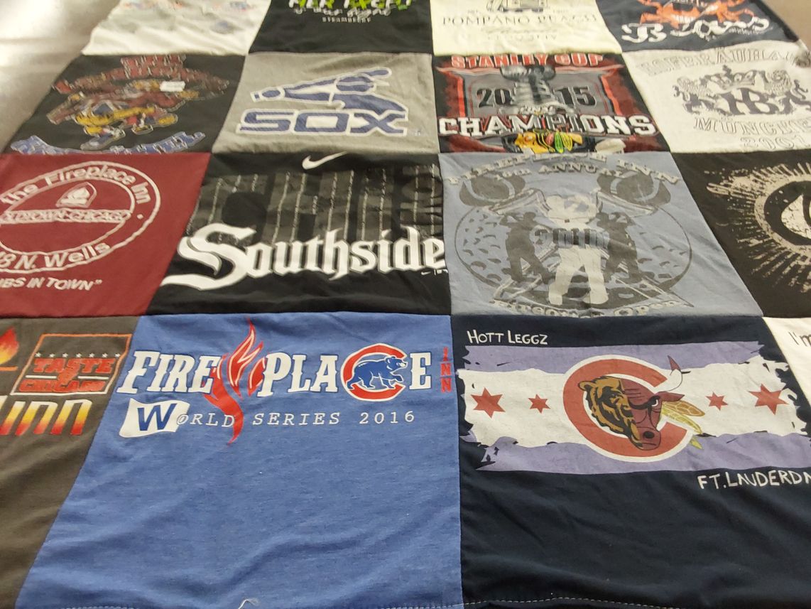 T-shirt quilt featuring chicago cubs by Nancy from IL