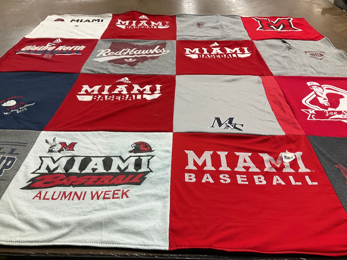 T-shirt quilt featuring miami university redhawks by Ericka from FL