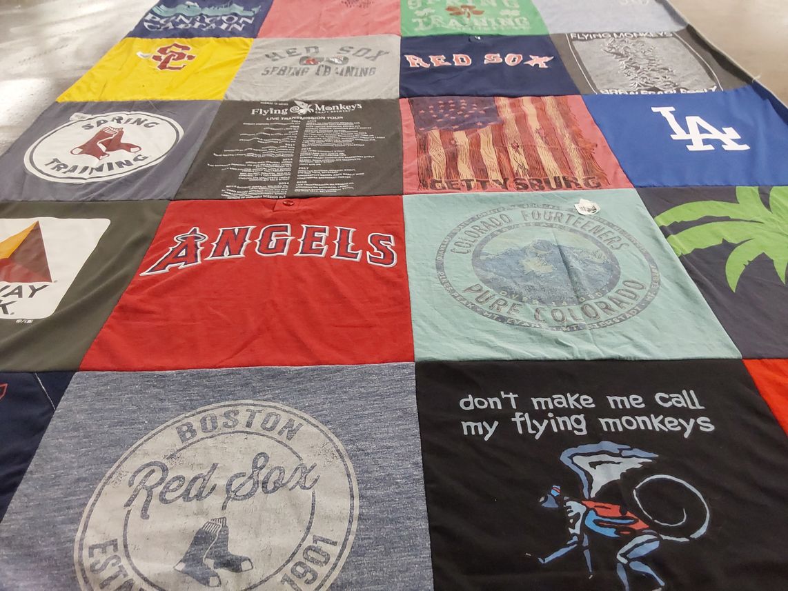 T-shirt quilt featuring boston red sox, los angeles angels by LINDA from FL