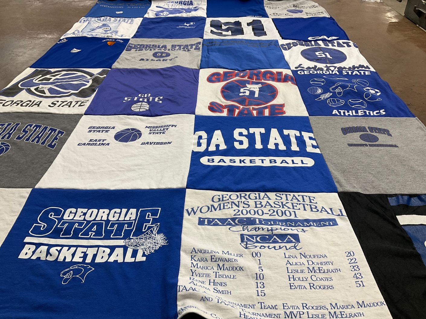 T-shirt quilt featuring georgia state university women's basketball by Evita from MD