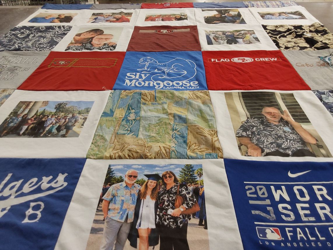 T-shirt quilt featuring los angeles dodgers by Sheila from CA
