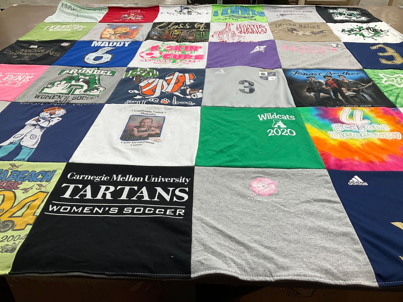 T-shirt quilt featuring carnegie mellon university tartans women's soccer by Jennifer from VA