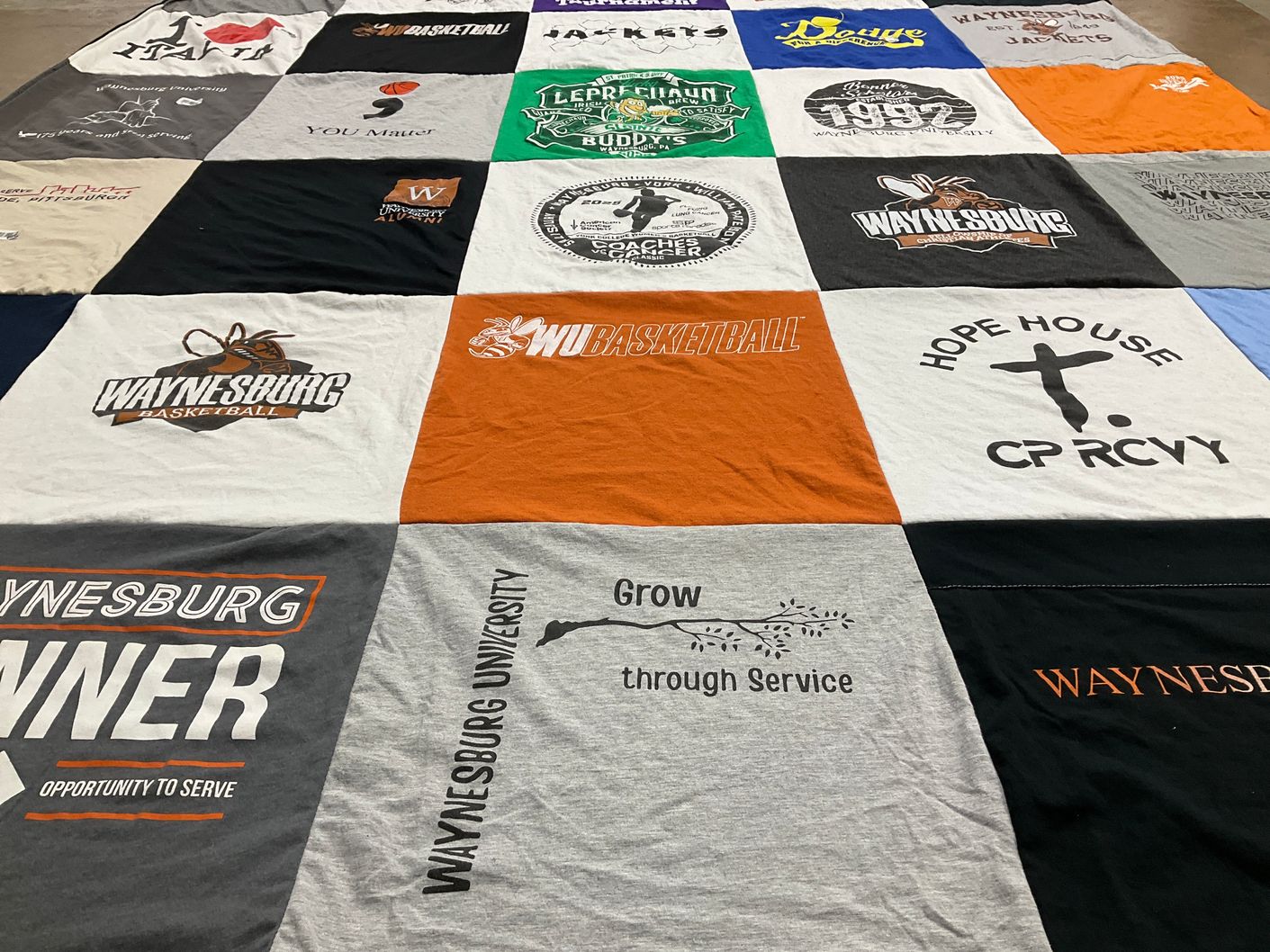 T-shirt quilt featuring waynesburg basketball by Michelle from PA