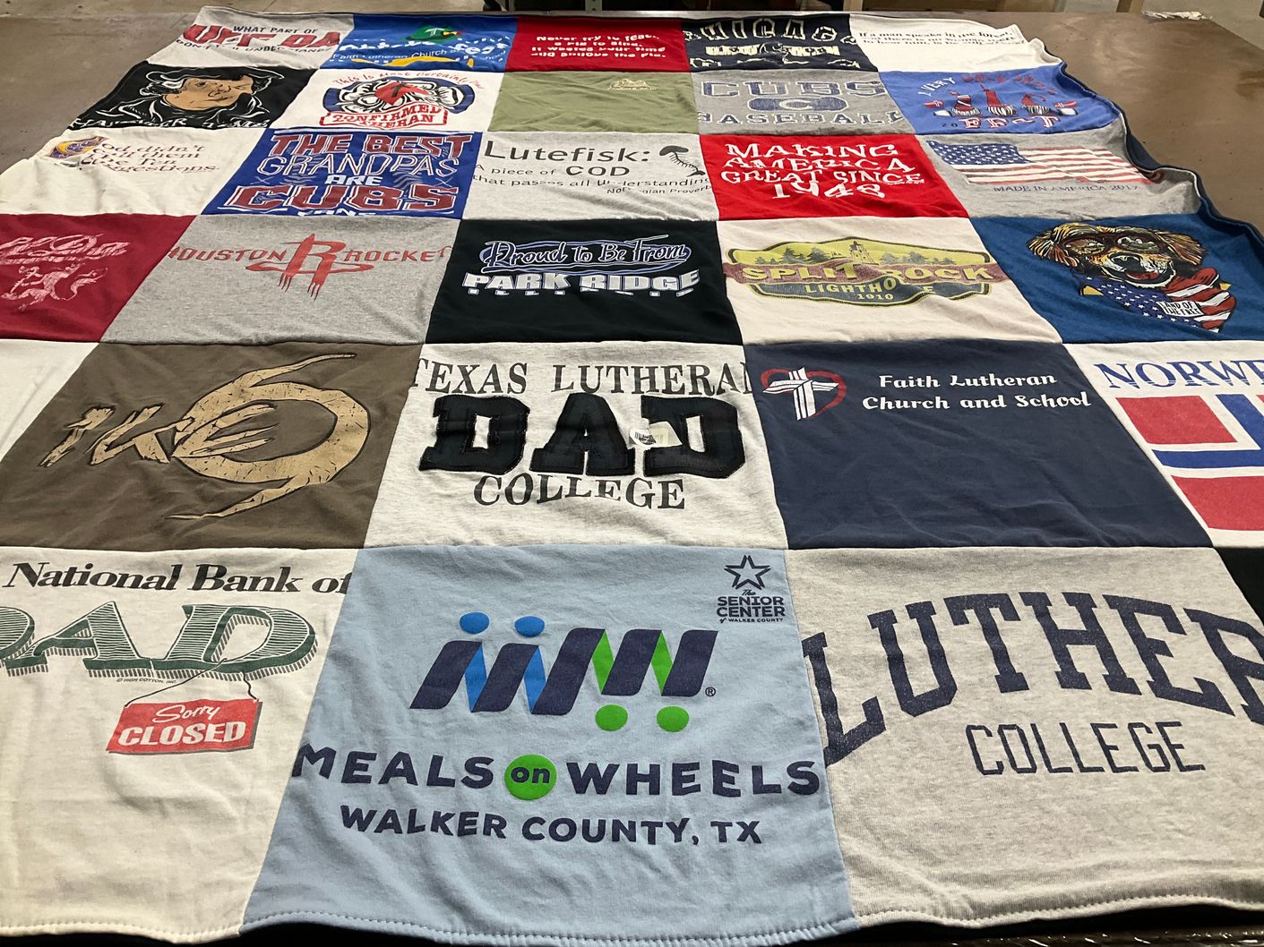 T-shirt quilt featuring houston rockets, chicago cubs by Susan from TX