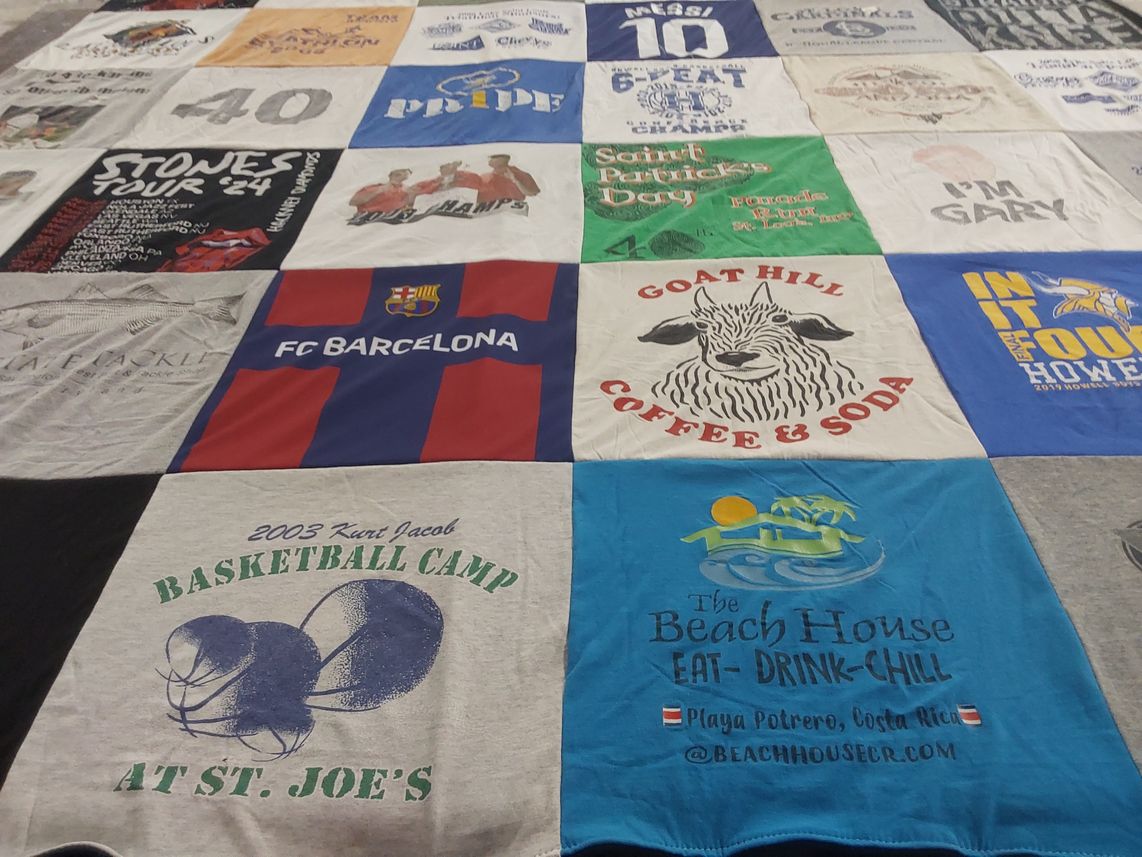 T-shirt quilt featuring fc barcelona by kathleen from MO
