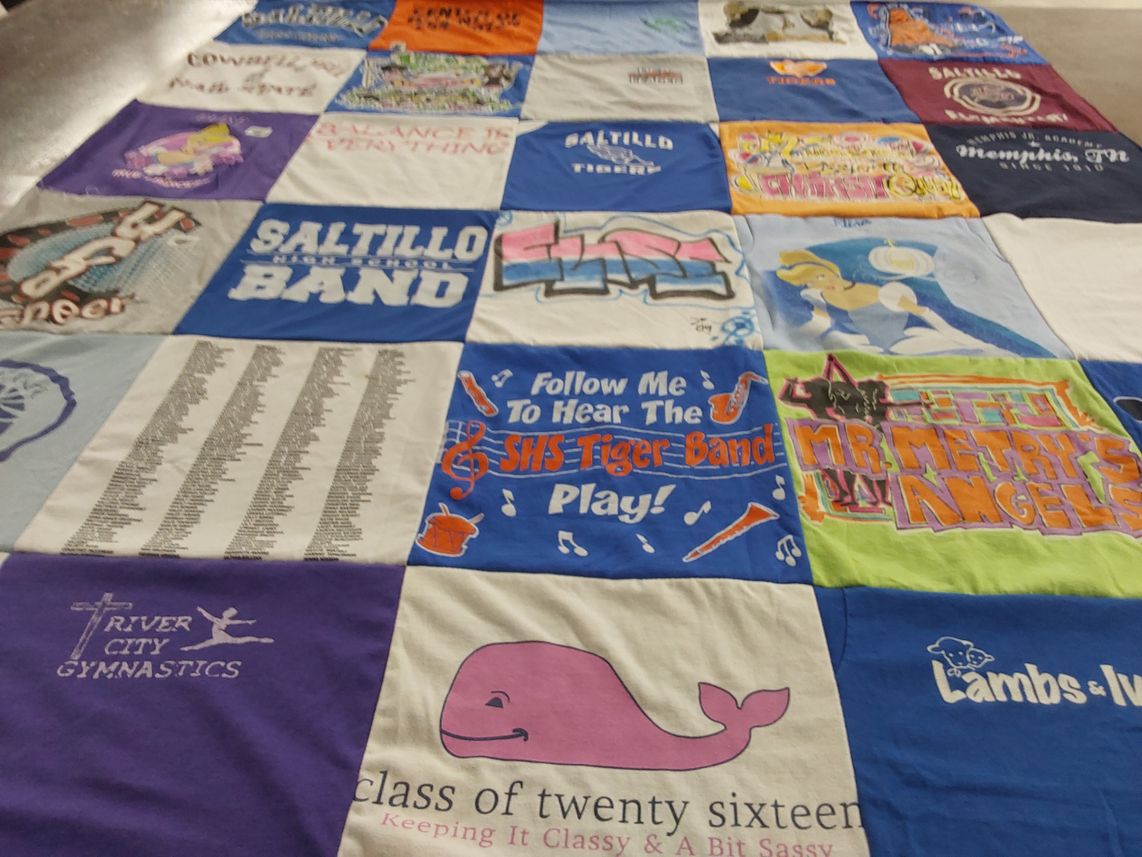 T-shirt quilt from saltillo high school by Kim from TN