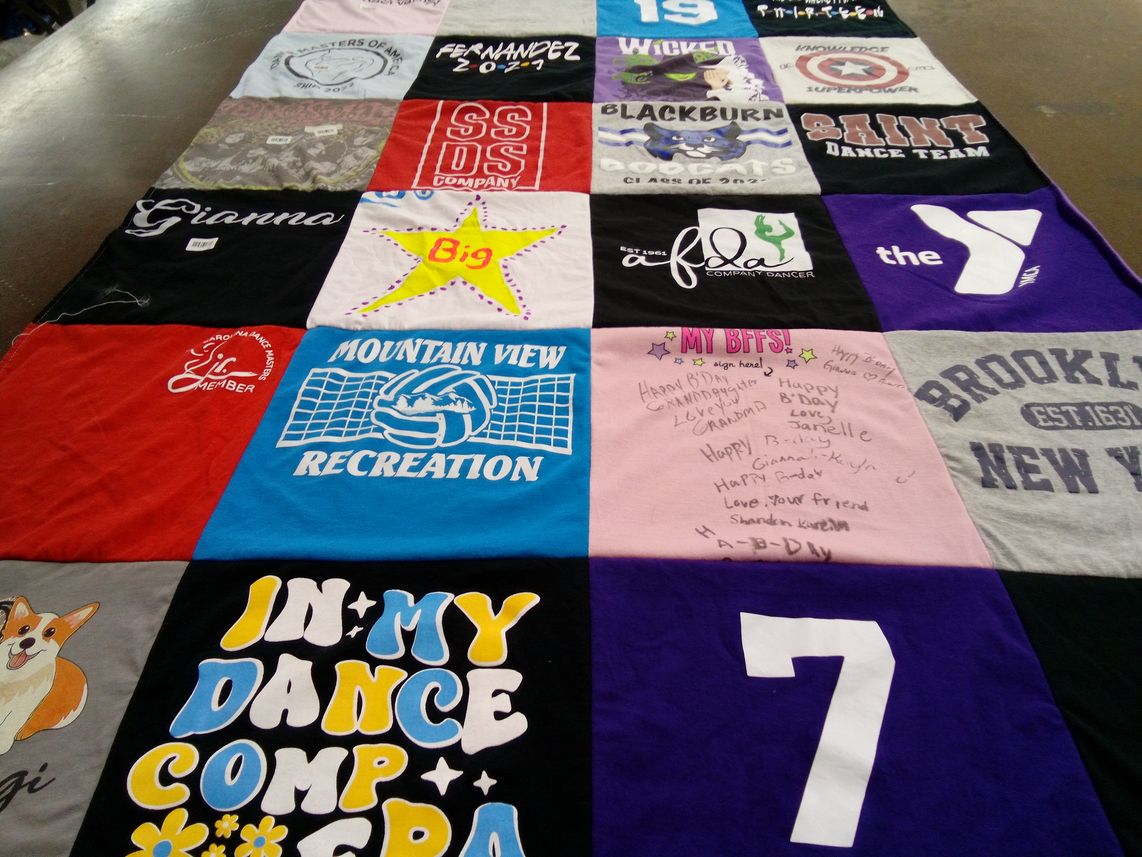T-shirt quilt from mountain view recreation by vicki from NC