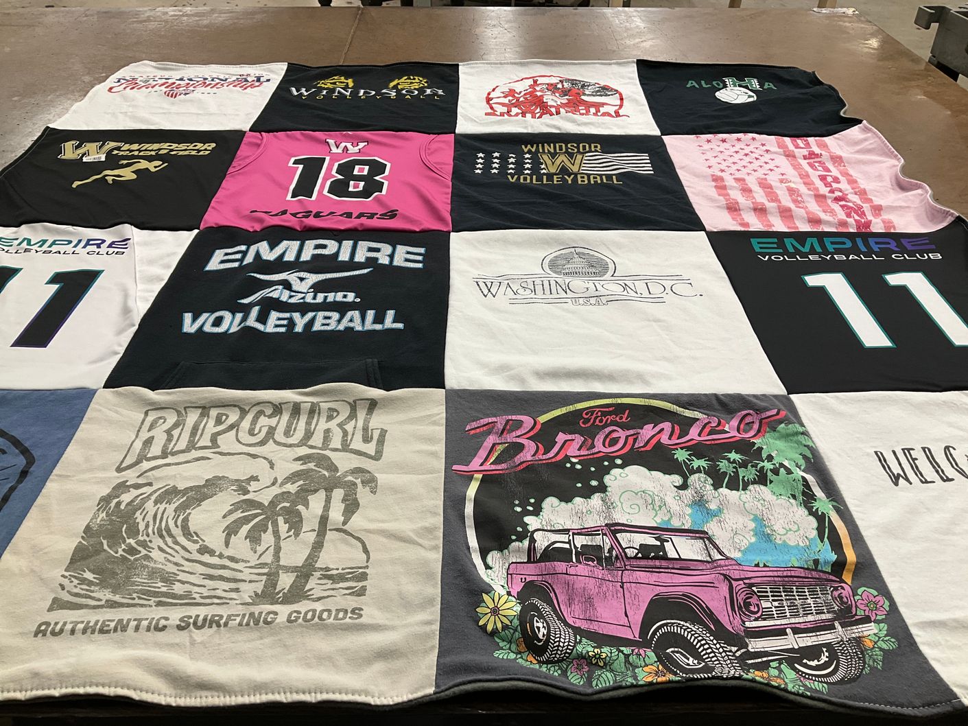 T-shirt quilt featuring windsor volleyball team by Shandria from CA