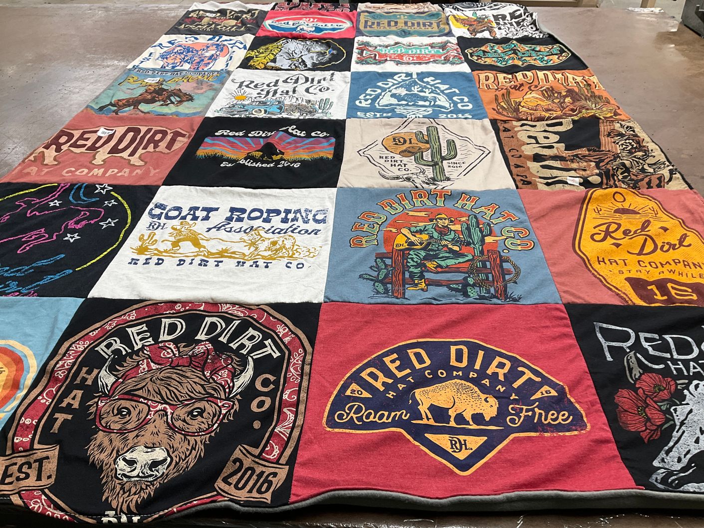 T-shirt quilt with western culture, outdoor activities themes by Rebecca from TX