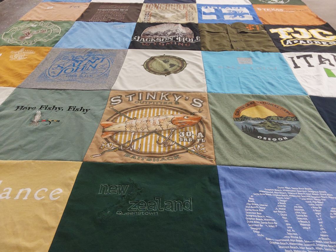 T-shirt quilt from tyler junior college by Janet from TX