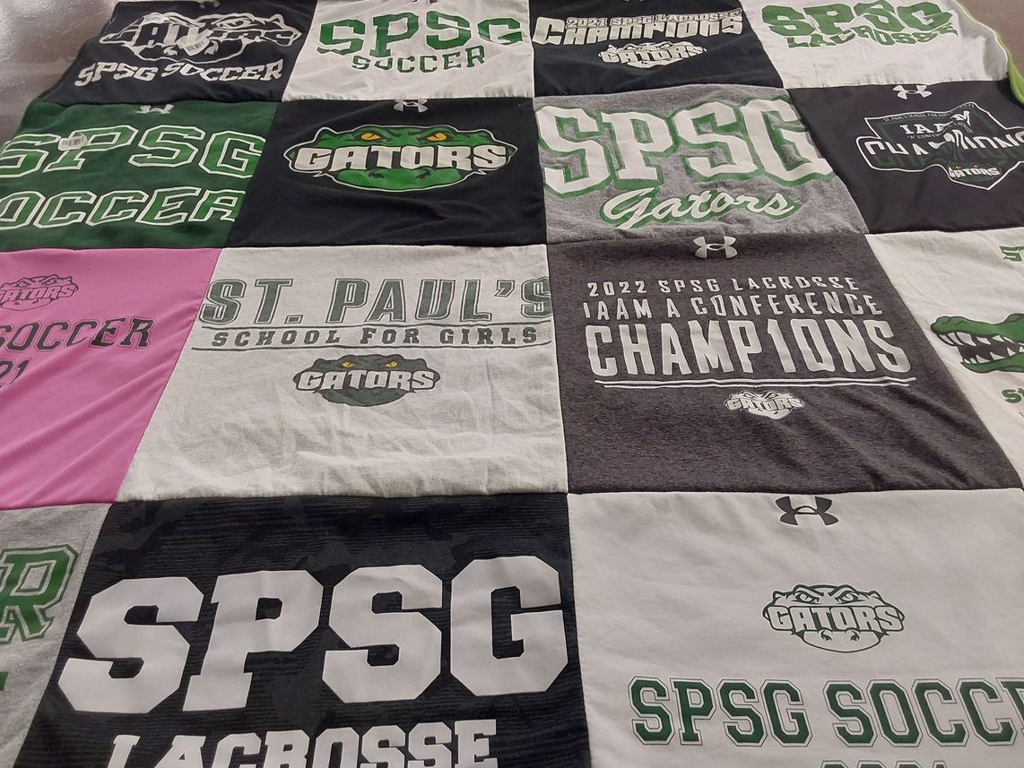 T-shirt quilt featuring st. paul's school for girls gators by erin from MD