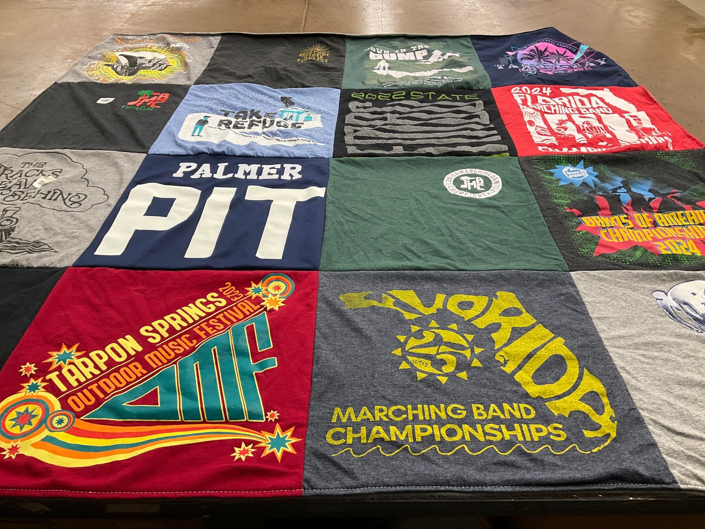 T-shirt quilt with music, band themes by Denise from FL