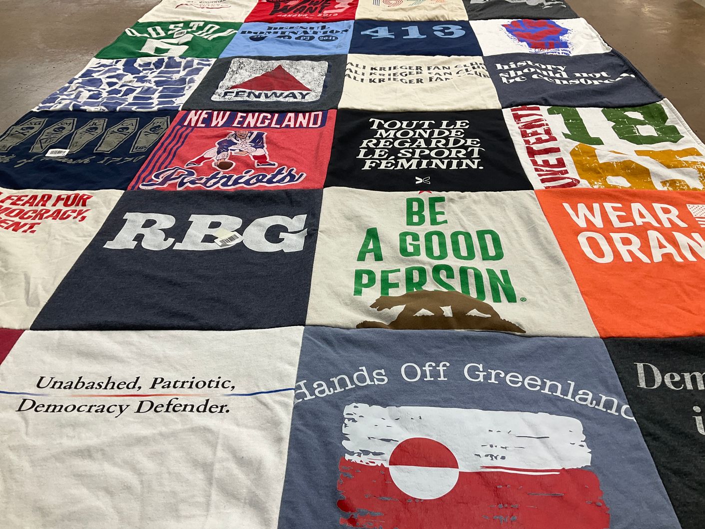 T-shirt quilt featuring new england patriots by Deirdre from CA