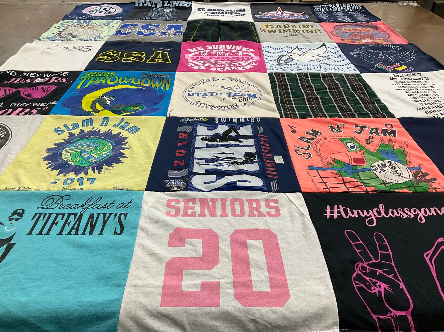 T-shirt quilt from cabrini university by Chad from LA