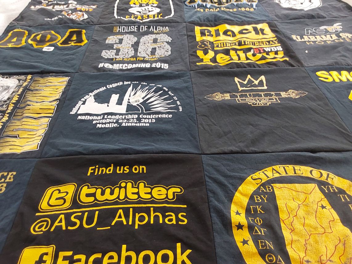 T-shirt quilt from alabama state university by Tre from LA