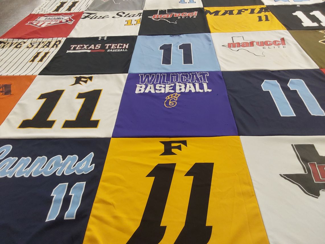 T-shirt quilt featuring wildcat baseball by Elizabeth from TX