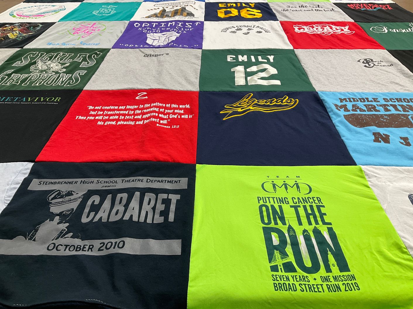 T-shirt quilt from steinbrenner high school by Robin from FL