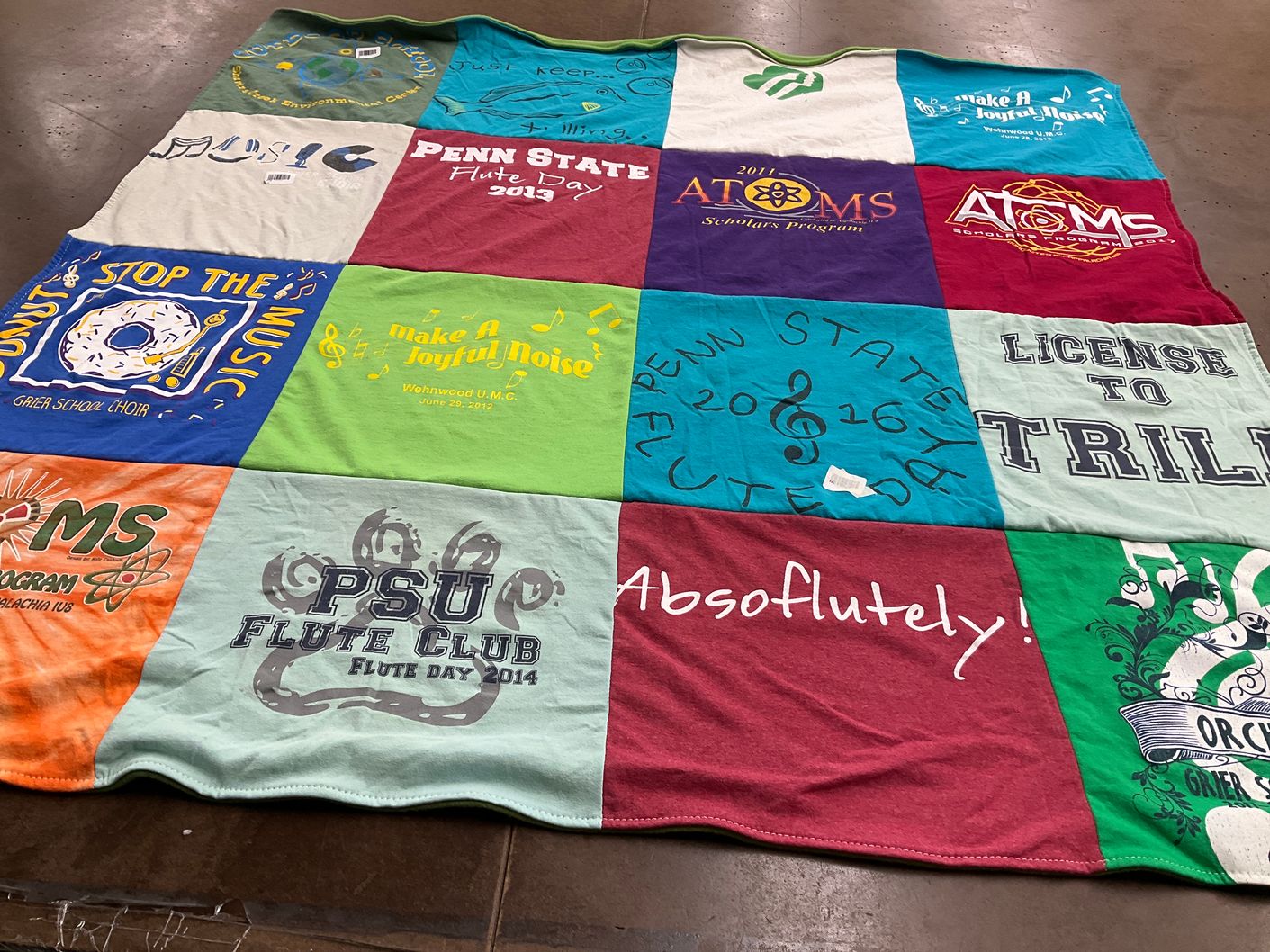 T-shirt quilt from penn state university by Fiona from PA