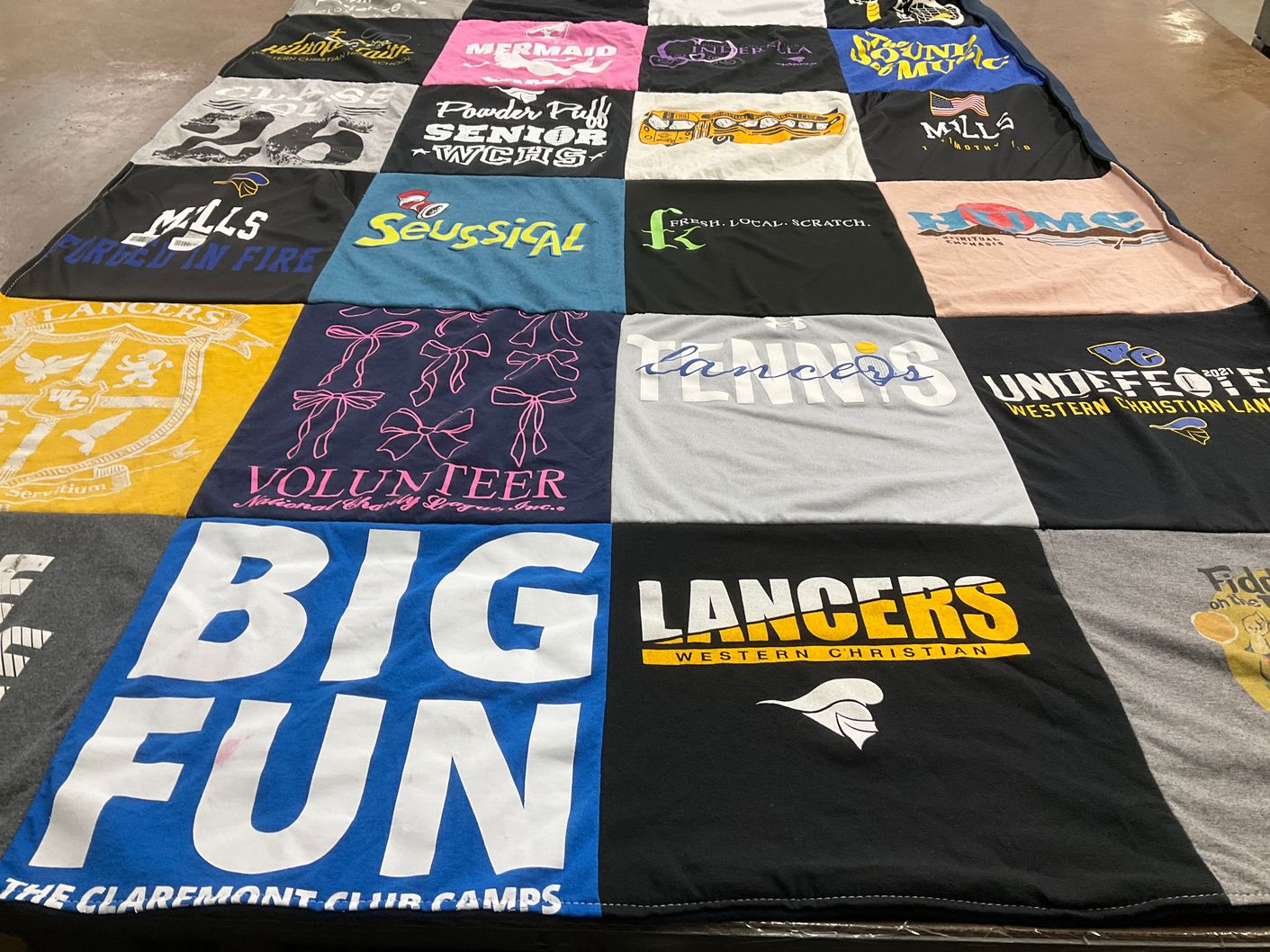 T-shirt quilt featuring lancers by Rebecca from CA