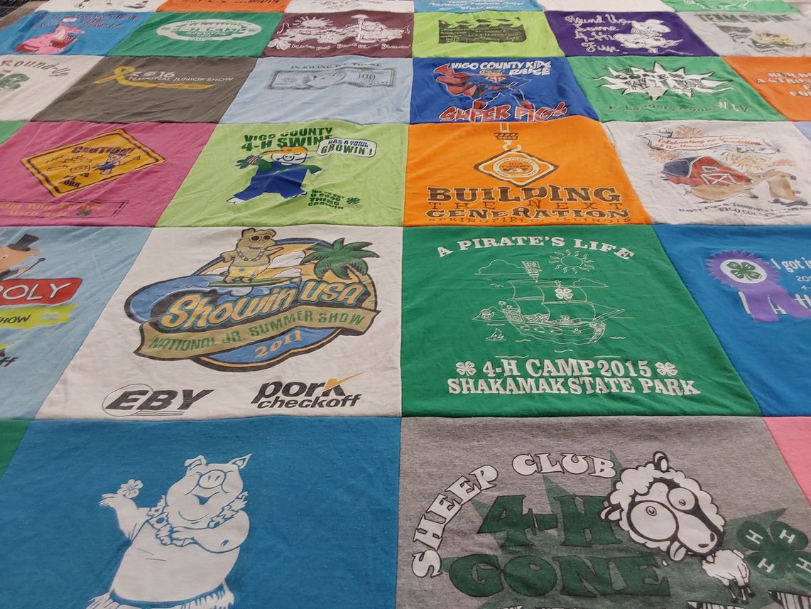 T-shirt quilt with 4-h, youth themes by Amy from IN